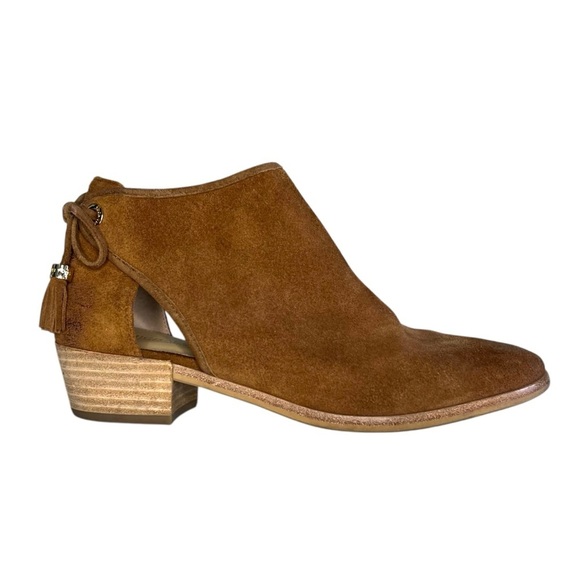 Michael Kors Jennings Chestnut Suede Tassel Cowgirl Booties Size 7 - Picture 2 of 12